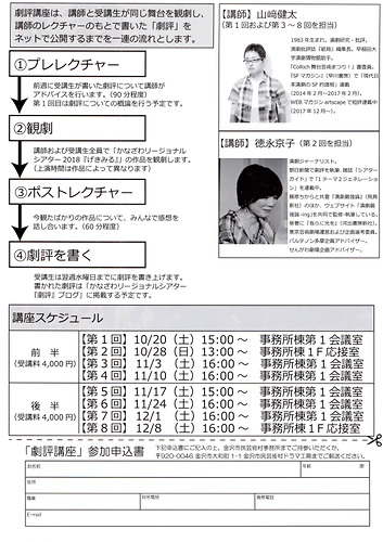 劇評講座2018／申込用紙